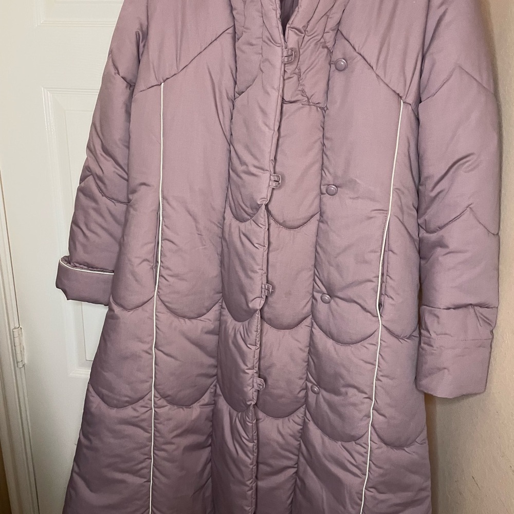 vintage 80s purple Montgomery Ward Puffer Jacket Womens Size 13-14 - Picture 5 of 7